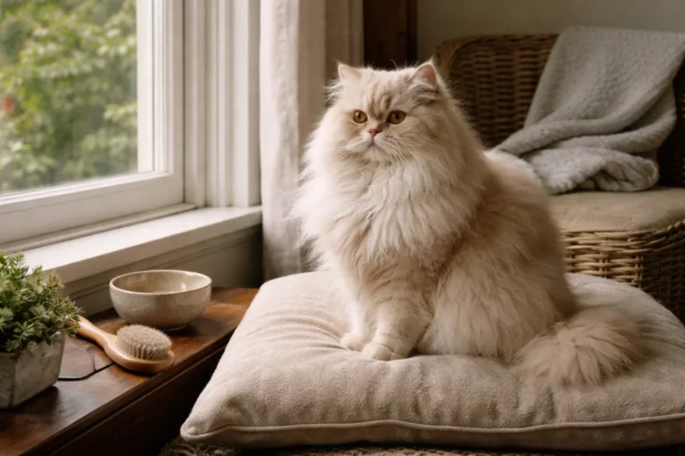 Elegant Persian cat with fluffy coat