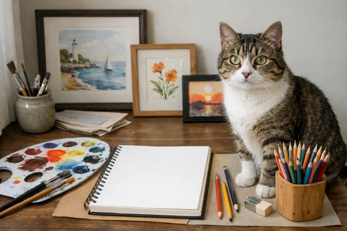 Elegant artistic cat names with a creative cat