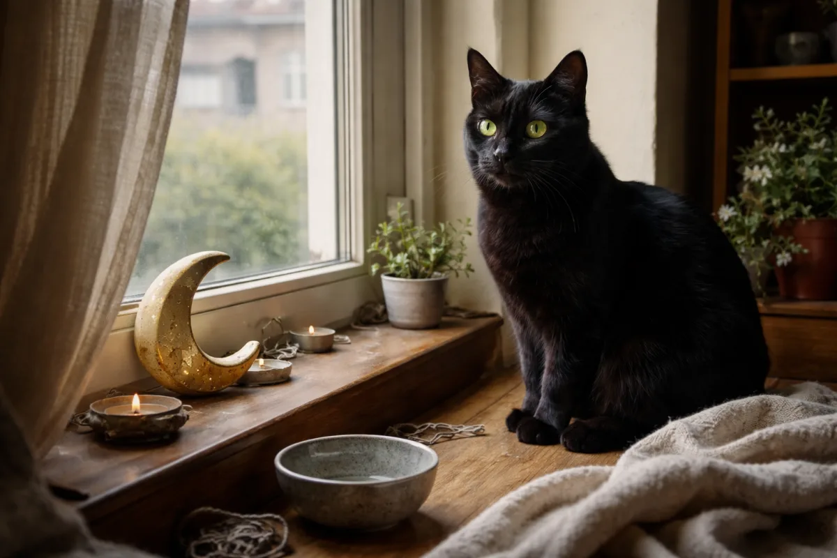 Black cat with a unique name vibe