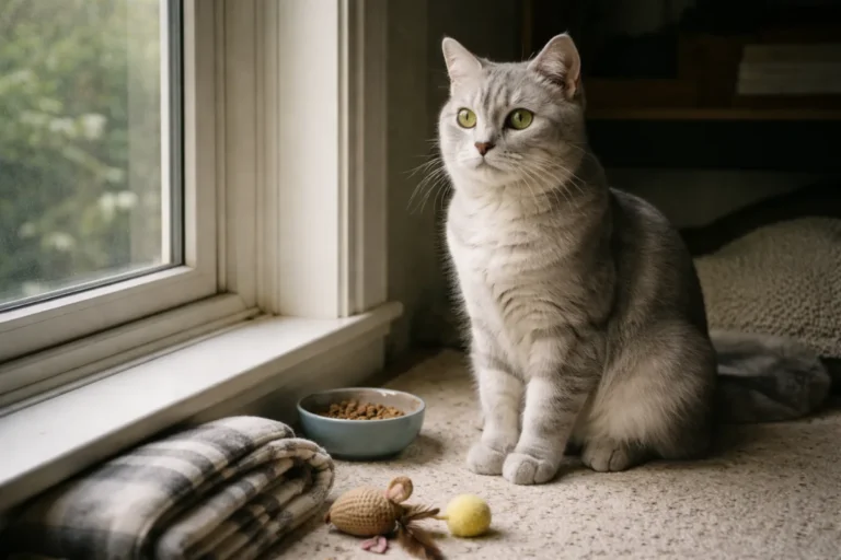 Gray cat with silver fur