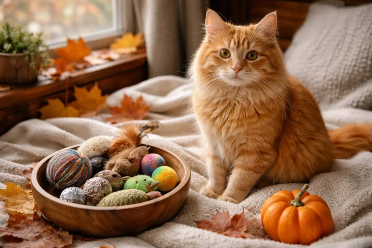 Cute ginger cat with a warm cozy name