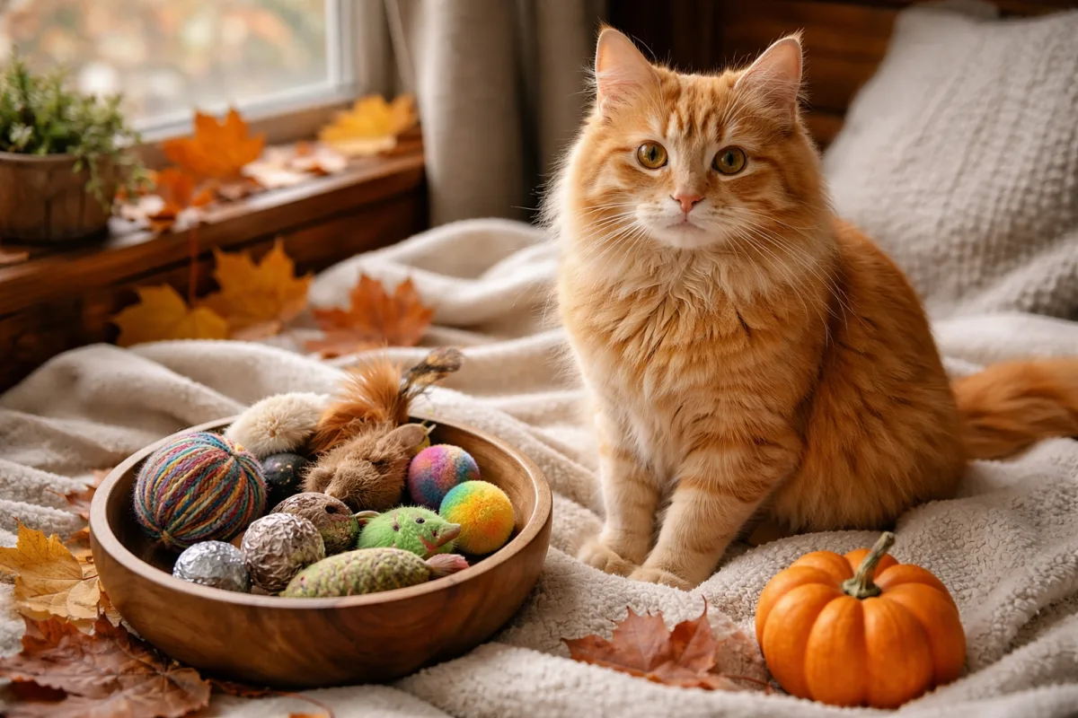 Cute ginger cat with a warm cozy name
