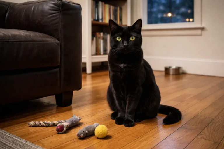 Black cat with striking eyes and bold name ideas